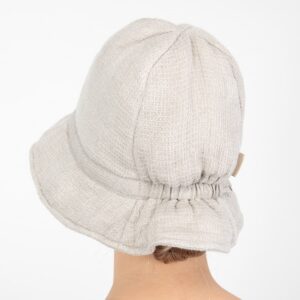 PURO Saunamütze hellgrau 6 natural linen sauna hat from back