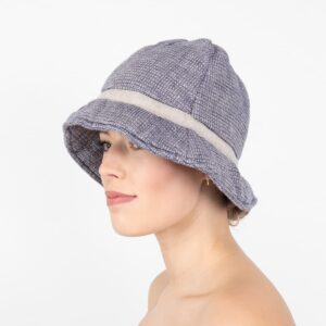 PURO Saunamütze blau meliert 7 blue linen sauna hat