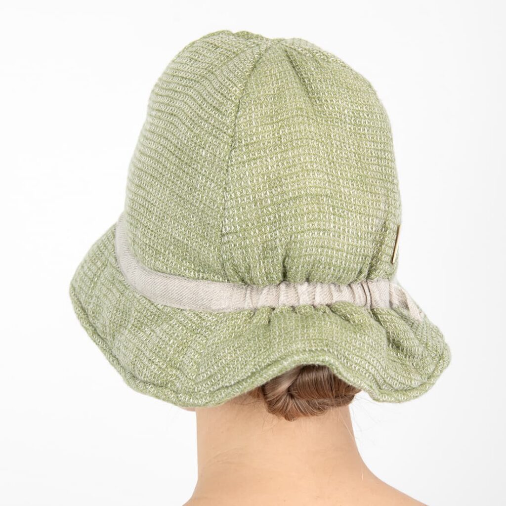 PURO Saunamütze grün meliert 2 green linen sauna hat