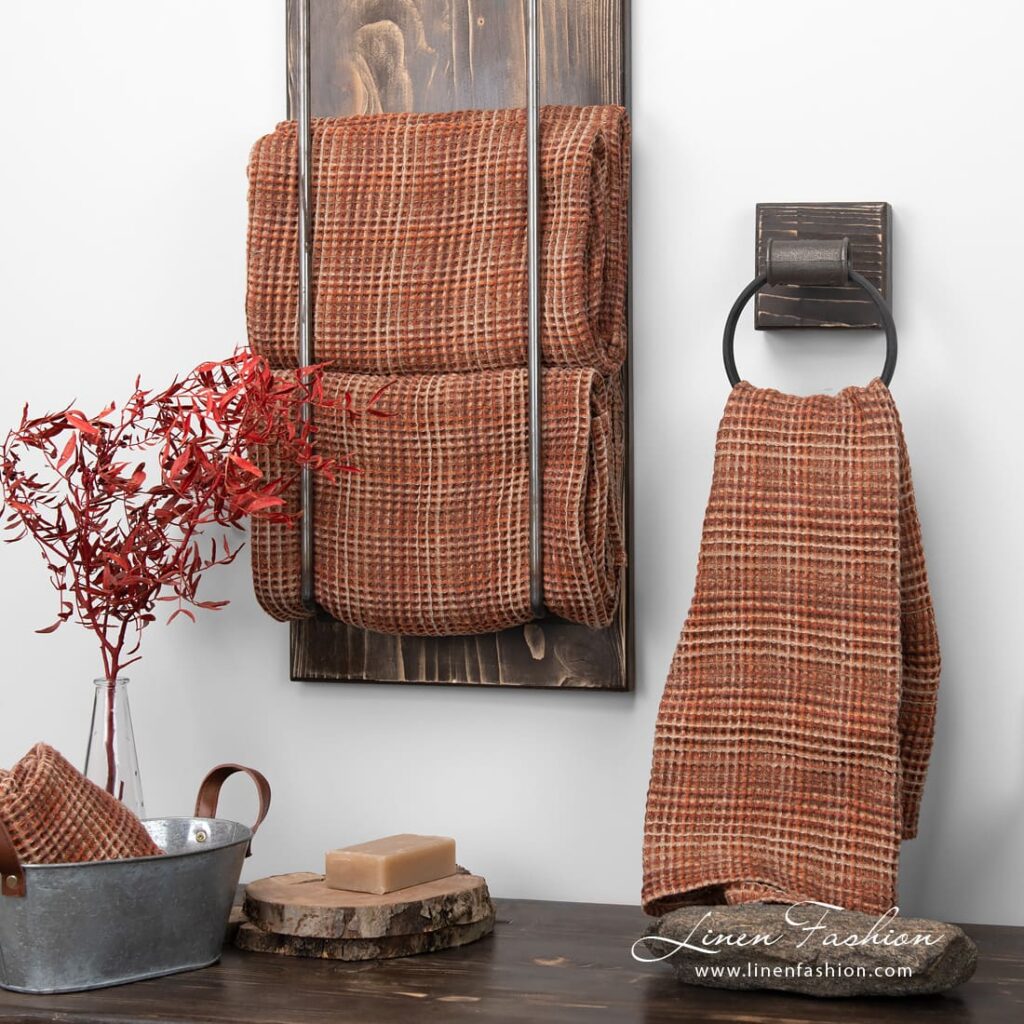BINGO braunes Handtücherset 1 BINGO brown linen bath towel