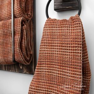 BINGO braunes Handtücherset 11 Brown linen bath towel in "waffle" pattern