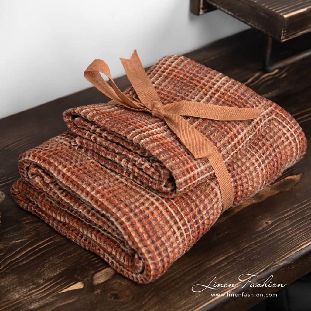 BINGO braunes Handtücherset 4 Set of brown linen cotton bath towels