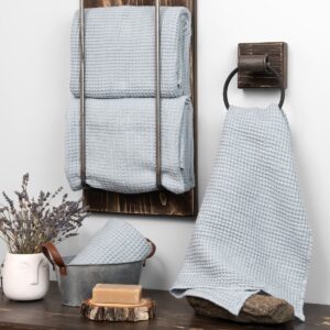 BINGO Handtuch eisblau 11 Linen cotton blue waffle towel