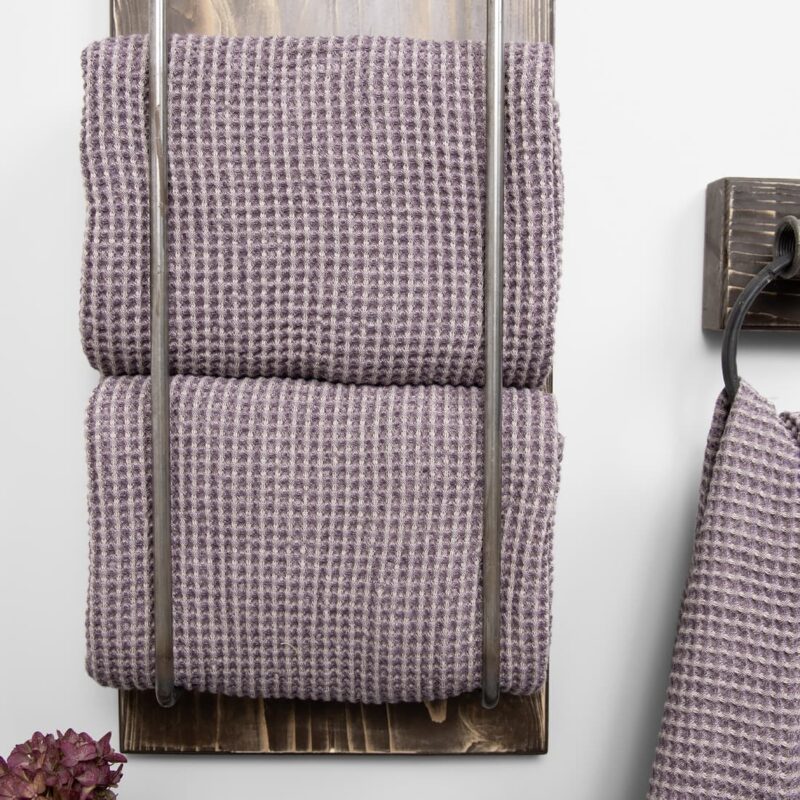 grey violet linen bath towel, body towels
