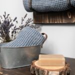 BINGO Handtuch beige-blau