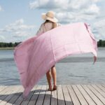 KORFU Strandtuch fliederfarbig kariert