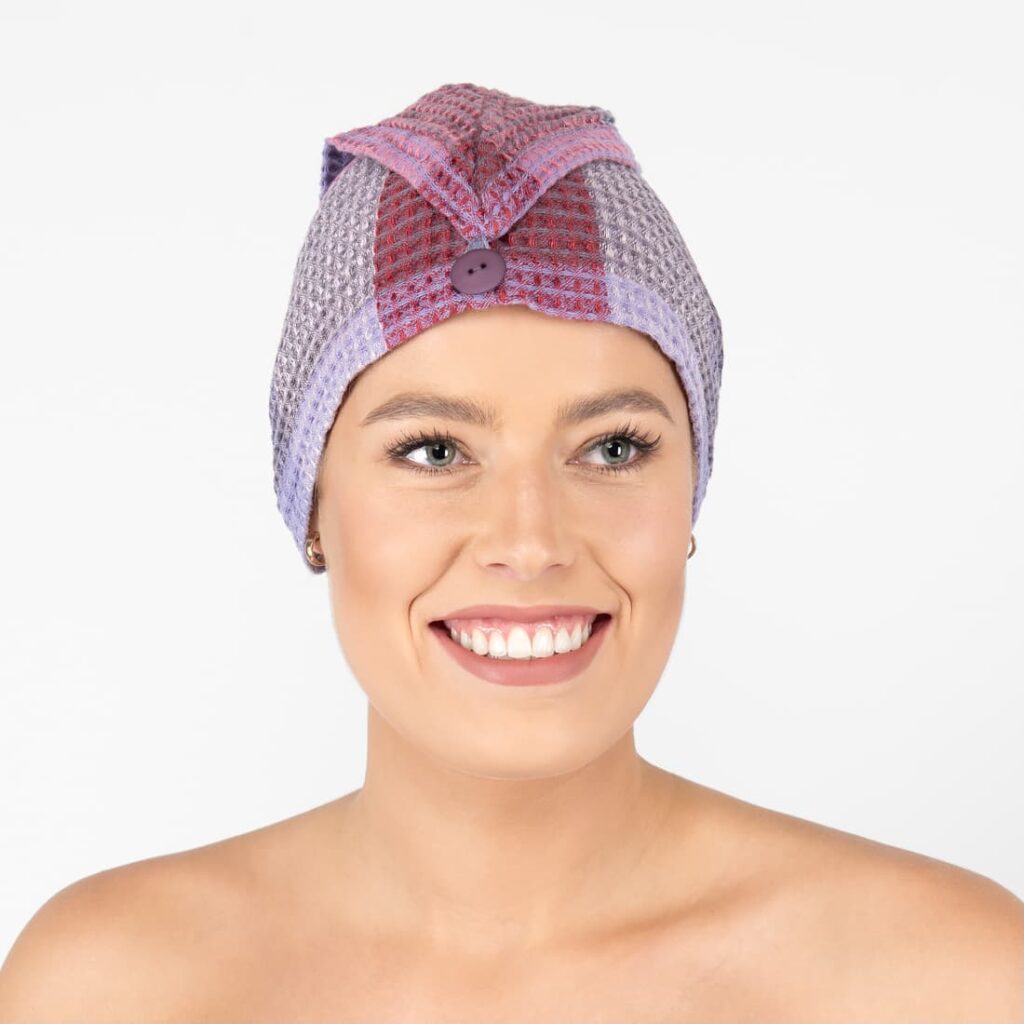 BINGO Turban lila 1 lilac hair wrap linen towel bingo.