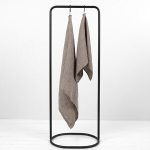 PURO Handtuch graubraun 7 linen bath grey brown towel.