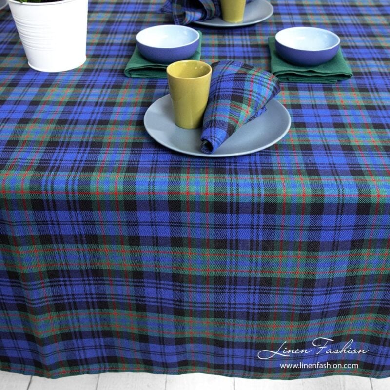 KARO Tischdecke blau – Bild 3