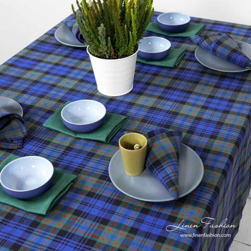 KARO Tischdecke blau – Bild 4
