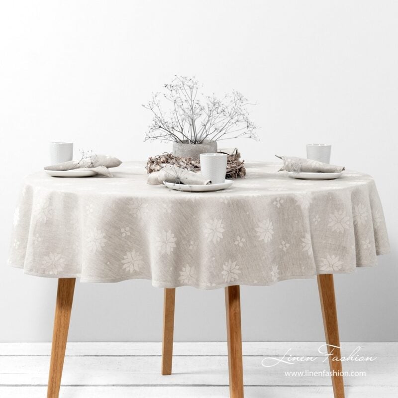 MYSTI Tischdecke runde (ovale) graue
