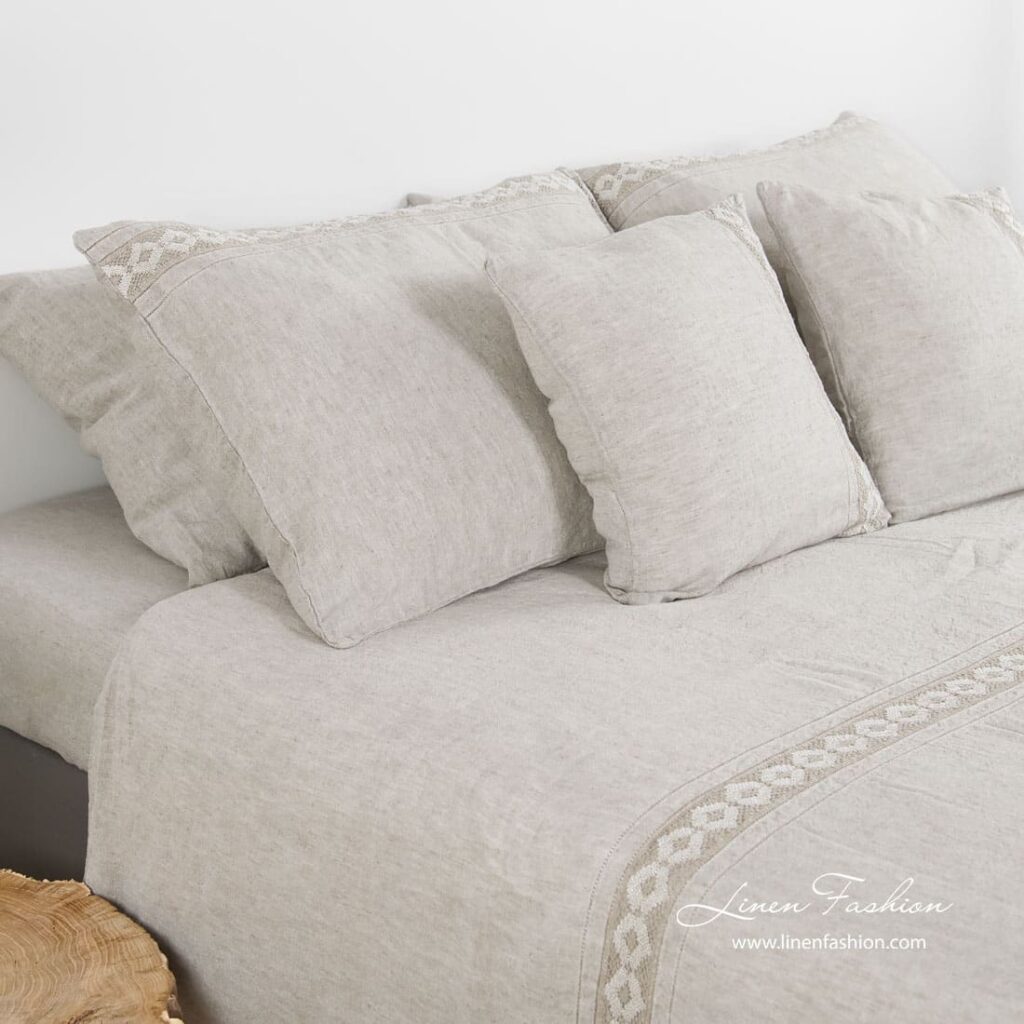 VINGO Rosa Bettwäsche 7 ROJUS white bed linen duvet laces