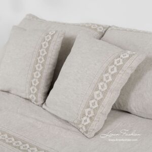 VINGO Rosa Bettwäsche 13 ROJUS white bed linen decorative laces