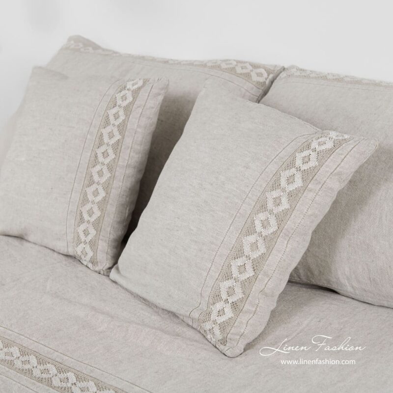 ROJUS white bed linen decorative laces