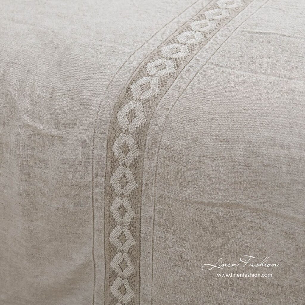 VINGO Rosa Bettwäsche 4 ROJUS white bed linen laces