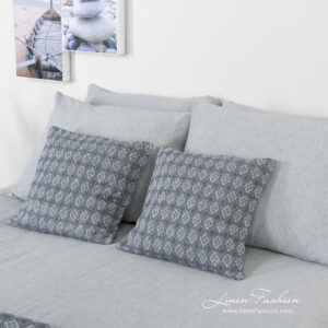 STONA Rosa Bettwäsche 13 linen cotton blue grey bedlinen with cushion covers from Alabama collection.