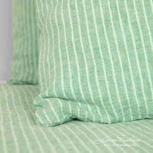 FROGA Rosa Bettwäsche 13 bedlinen green stripes with pillow cases in stripes, washed.