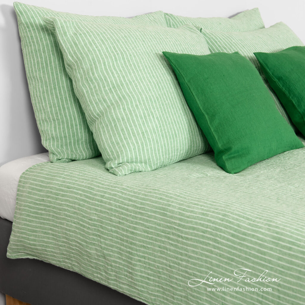 FROGA Rosa Bettwäsche 7 bedlinen green stripes duvet cover.