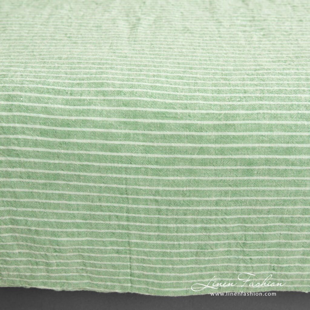 FROGA Rosa Bettwäsche 6 bedlinen green stripes, white and green mint.