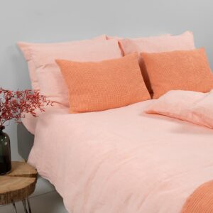 FUZZA Rosa Bettwäsche 8 duvet cover peach, in washed linen>