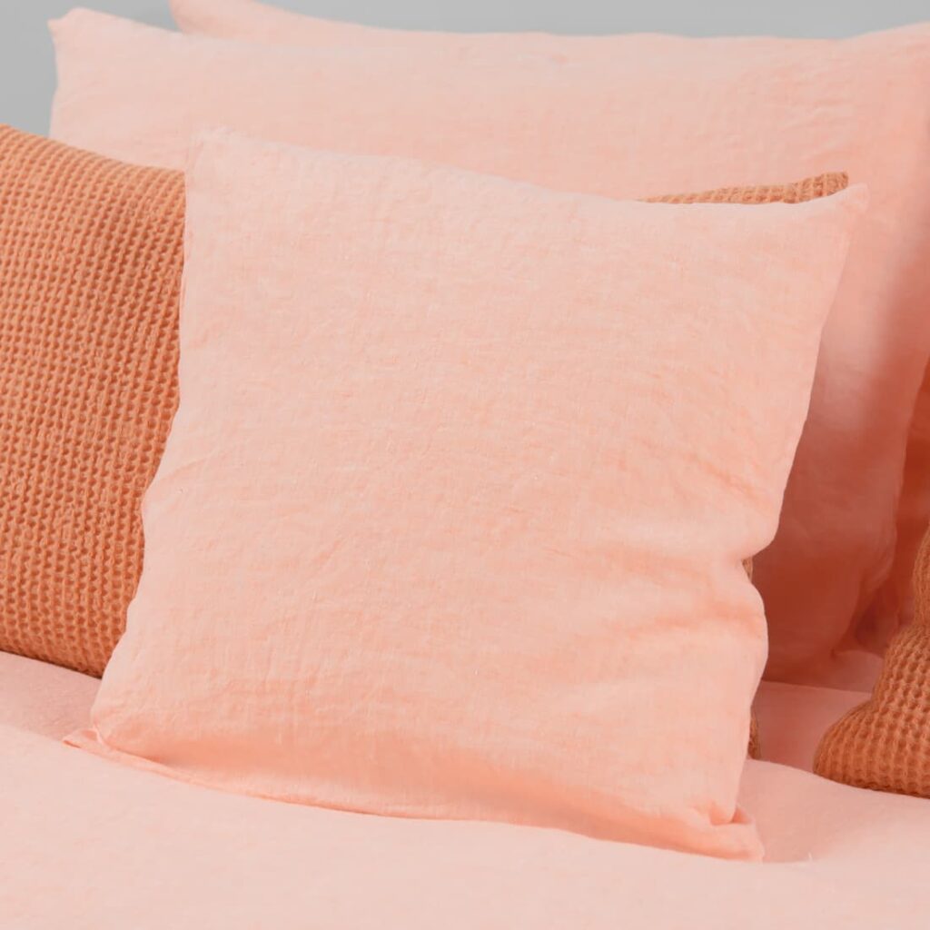 FUZZA Rosa Bettwäsche 4 cushion cover linen peach