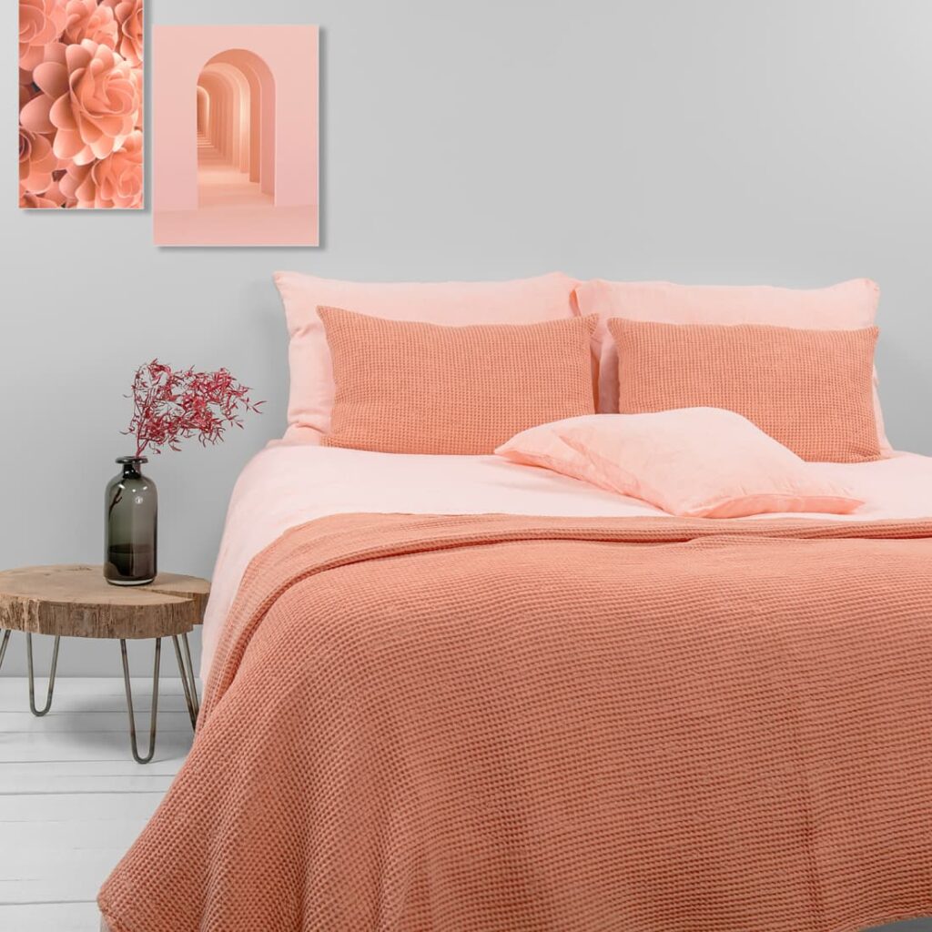 FUZZA Rosa Bettwäsche 1 linen peach bedlinen