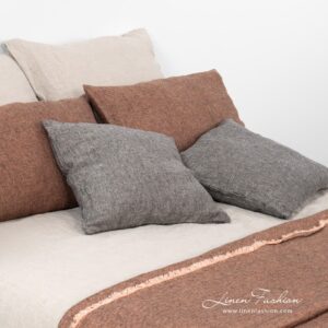 LEILA graue Kissenhülle 9 Grey linen cushion cover, leila.