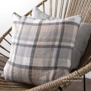 JARA Kissenhülle grau 7 Grey linen cushion cover, jara.