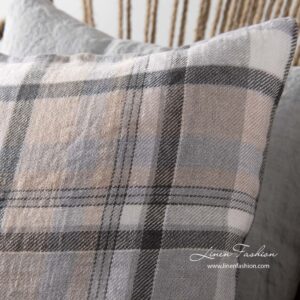 JARA Kissenhülle grau 8 100% linen cushion cover in grey.