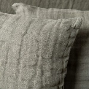 FONDA Kissenhülle mittelgrau 8 grey linen cushion cover with zipper