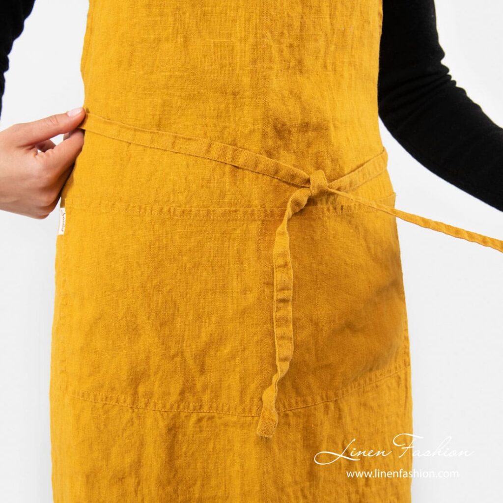 GAMMA Schürze gelb 2 100% linen apron in yellow color, gamma.