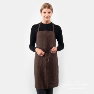 GAMMA Schürze dunkelbraun 5 Dark brown linen apron, gamma.