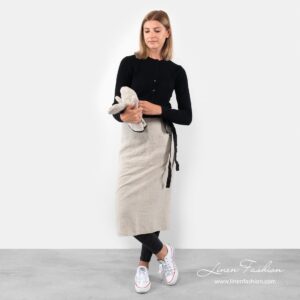 BISTRO maxi Schürze naturgrau 7 Long grey linen apron, bistro.