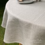 AIRA Tischdecke runde (ovale) naturgrau