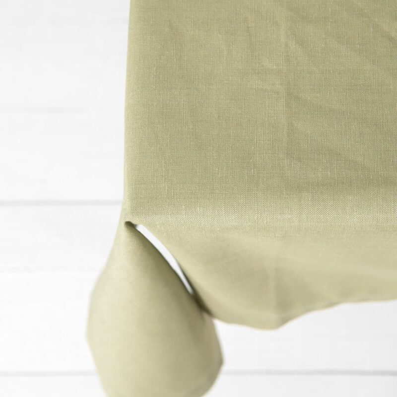 Light green linen cotton tablecloth