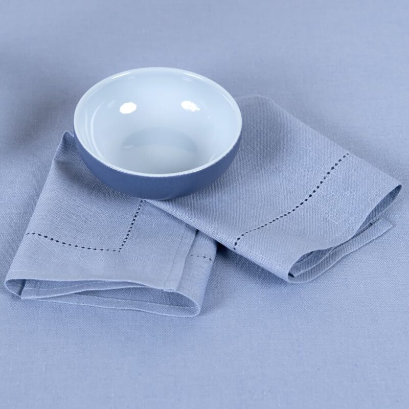 linen cotton light blue napkin, square