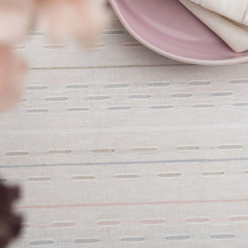 Riga white tablecloth linen cotton fabric