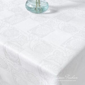BOTANIC optical white linen cotton tablecloth