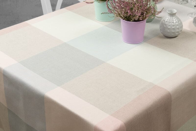 KARO Tischdecke hellgrau – Bild 2