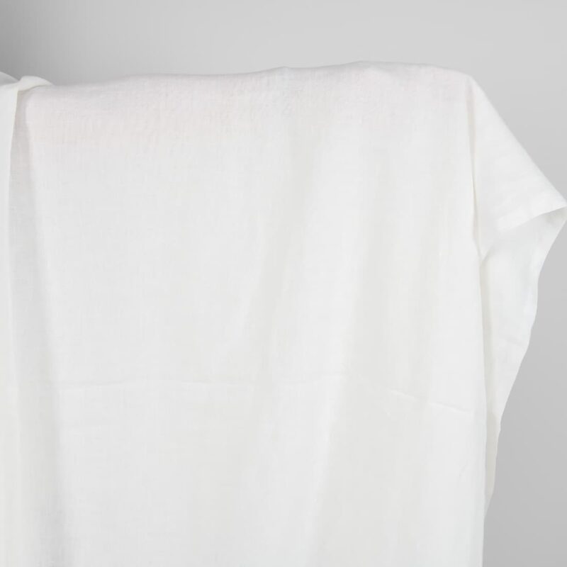 Washed linen fabric in off-white