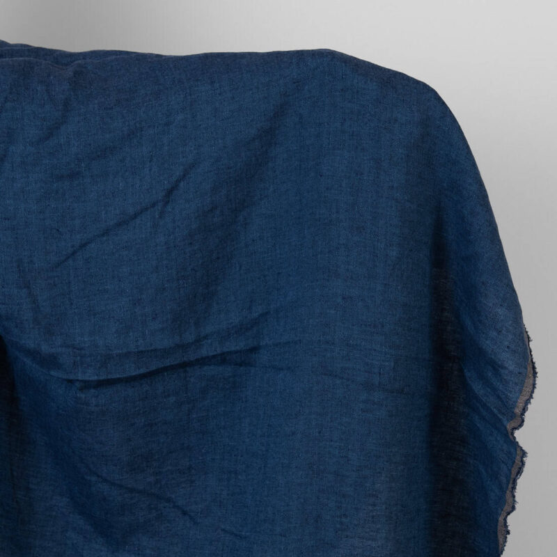 Leinenstoff dunkles Jeansblau vorgewaschen