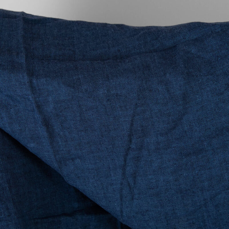 Leinenstoff dunkles Jeansblau vorgewaschen – Bild 2