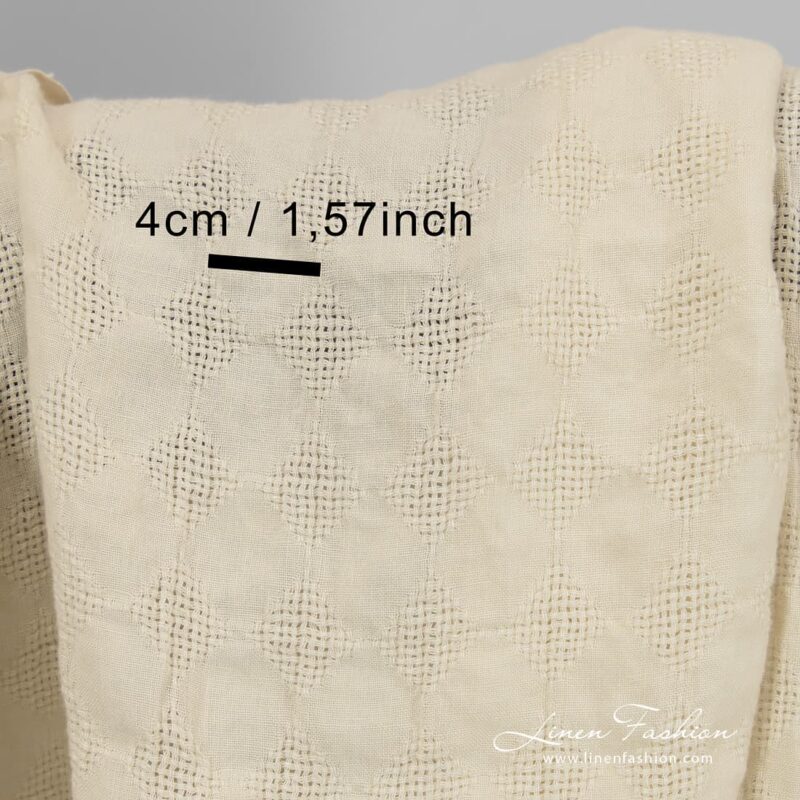 Linen fabric in vanilla colour.