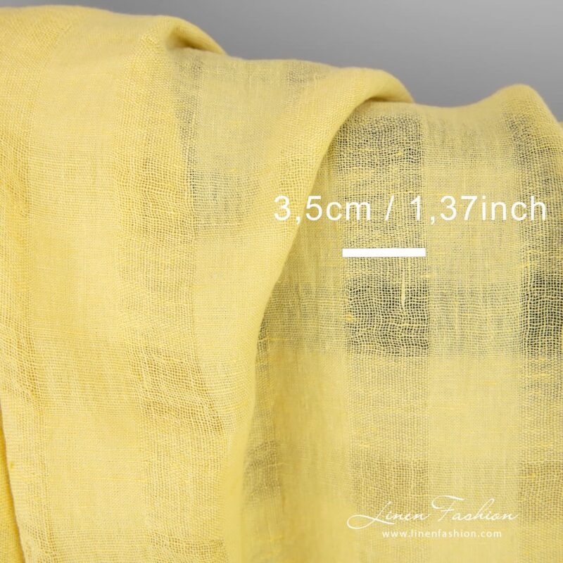Linen fabric in several shades of light yellow