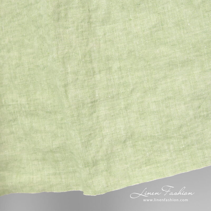 light green linen fabric melange.