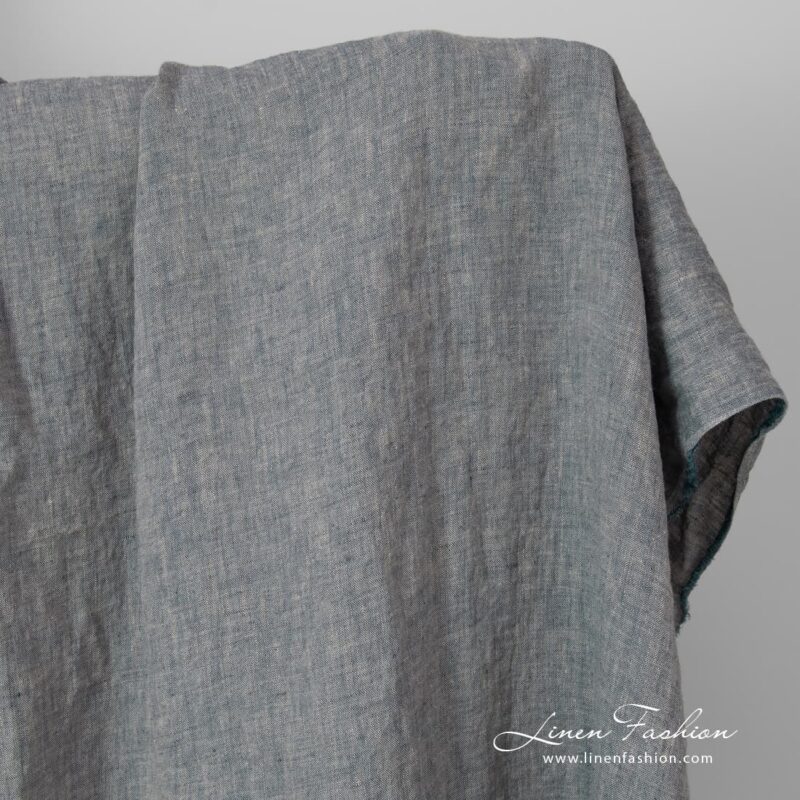 linen sand blue fabric.