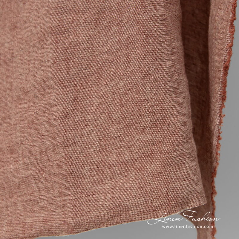 brown sand linen, plain weave.