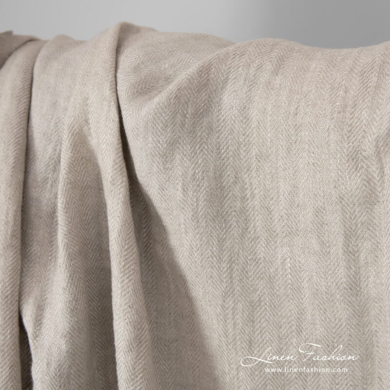 herringbone beige linen.