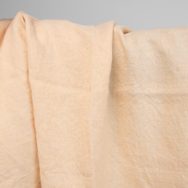 linen white yellow fabric, width 145cm.