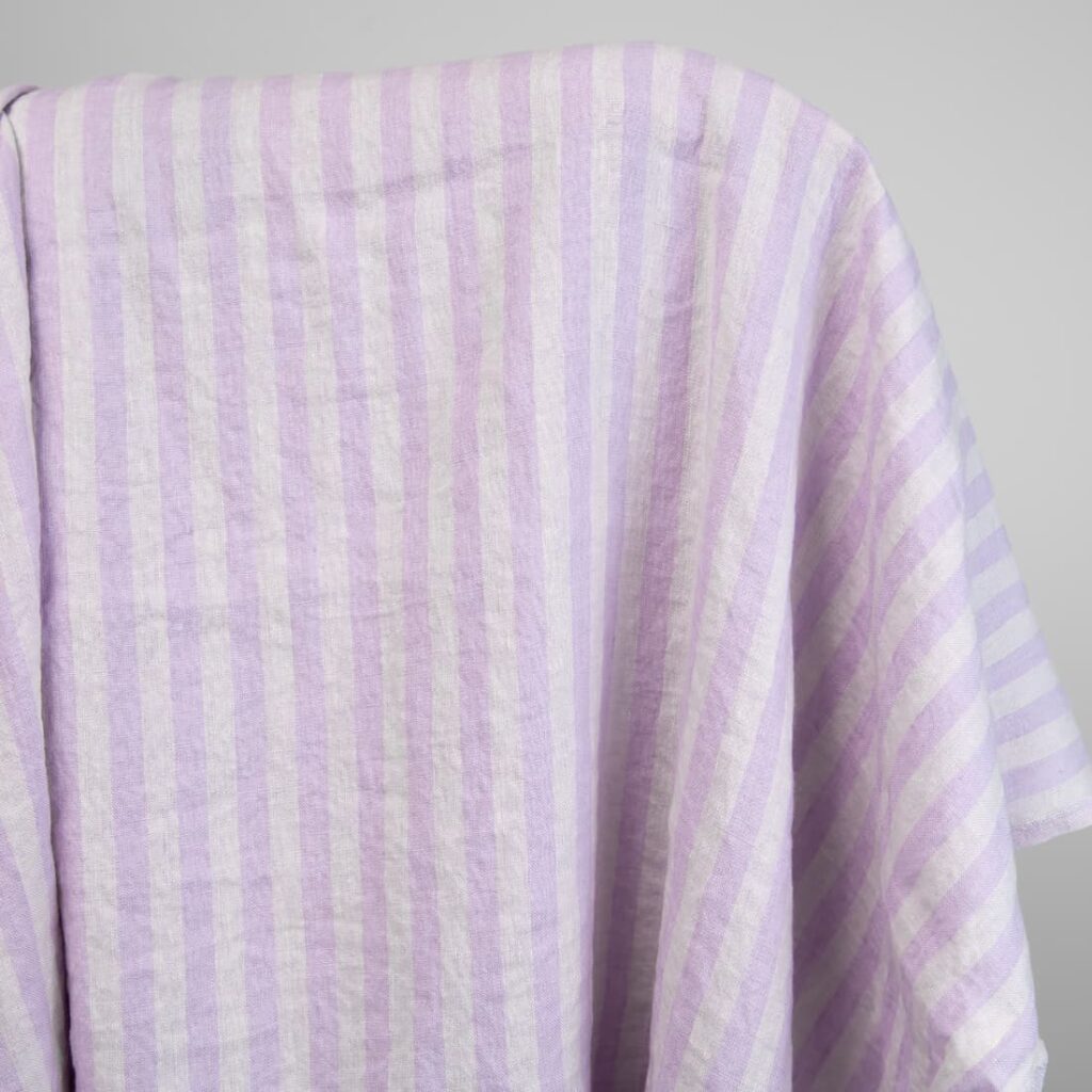 linen lilac striped fabric
